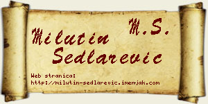 Milutin Sedlarević vizit kartica